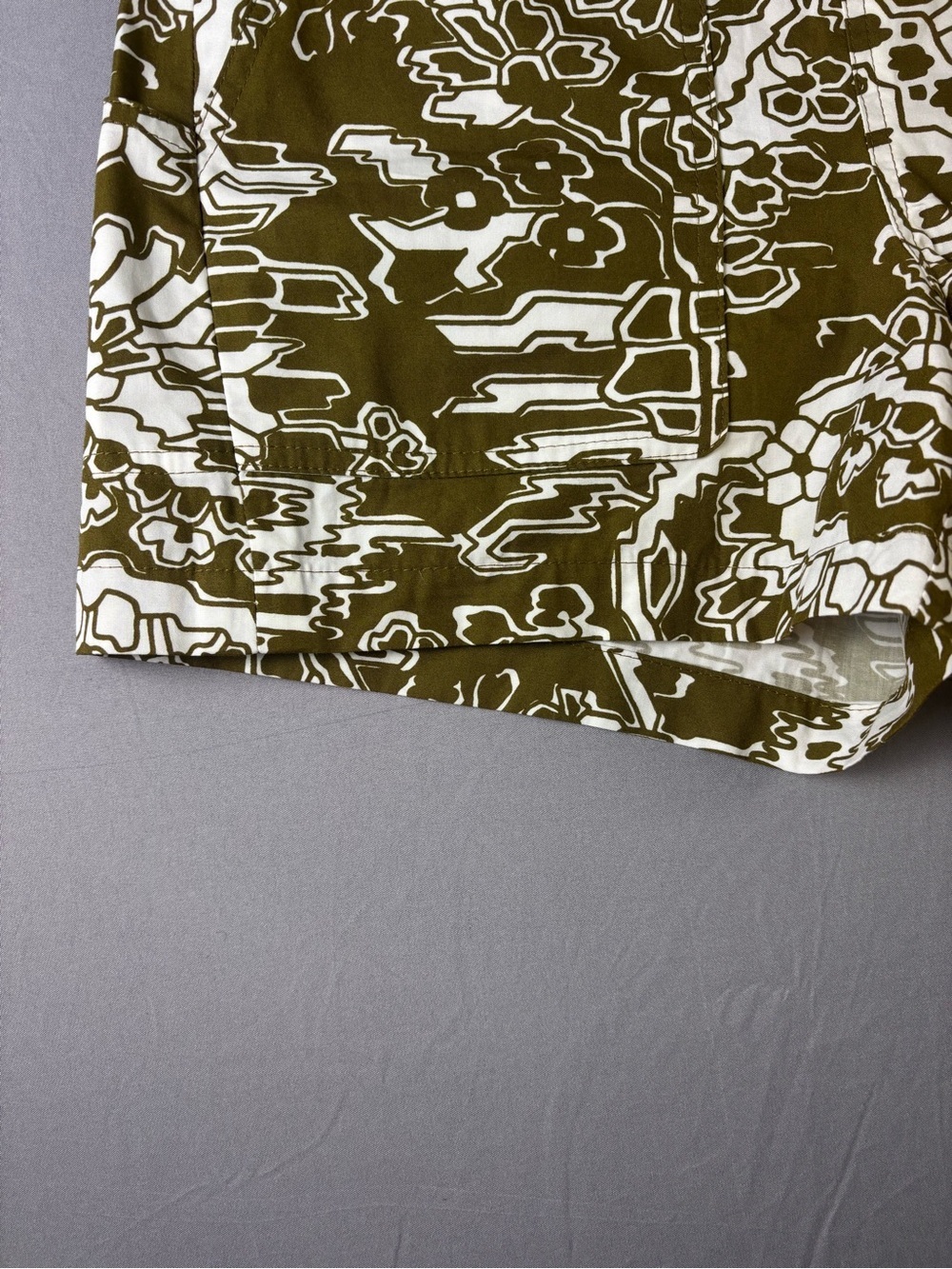 Rachel Comey Kahki Floral Print Shorts 100% Cotton with Size Zipper Size 2 NWOT - Picture 4 of 12